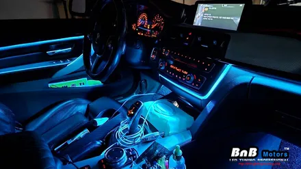 BMW 428i 컨버터블 실내 비노출 간접조명 엠비언트라이트 튜닝! 순정 느낌 그대로 눈부심없는 간접조명 무드램프 튜닝! 거제 부산 창원 비앤비모터스! / 거제 연초면