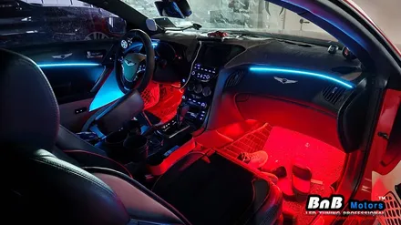제네시스 쿠페 매립형 DMX 엠비언트 라이트 튜닝! 감성적인 실내를 완성하는 필수 튜닝 아이템! 비앤비모터스 거제 부산 창원 엠비언트튜닝! / 거제 연초면