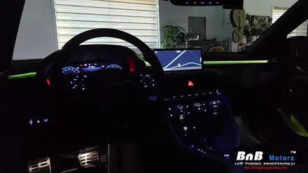 2021 제네시스 G70 페이스리프트 실내 무드등 튜닝! 대시보드 비노출 엠비언트와 도어포캣 무드등 조합으로 깔끔한 실내 감성튜닝! 경남 거제 창원 부산 진주 비앤비모터스 / 거제 연초면