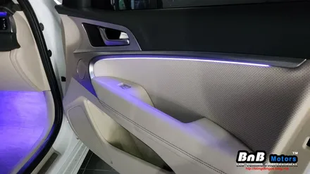 제네시스 G70 비노출 간접조명 엠비언트 라이트 튜닝! 눈부심없이 은은하게 밝혀주는 무드램프 튜닝! 거제 부산 창원 비앤비모터스! / 거제 연초면