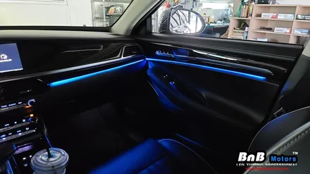 제네시스 EQ900 G90 있는 듯 없는 듯 순정 엠비언트를 10배 밝게 튜닝해보자! 순정 엠비언트 광량업으로 확실한 존재감 뿜뿜! 거제 창원 부산 김해 진주 울산 비앤비모터스 / 거제 연초면
