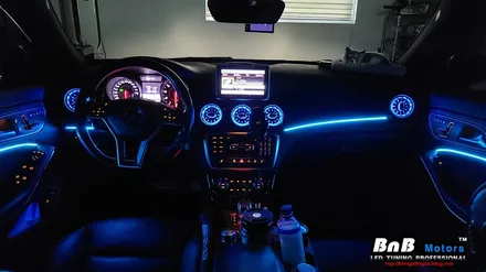 벤츠 CLA 45 AMG 실내 매립형 인핏 엠비언트 무드등 튜닝! 터빈 송풍구 엠비언트까지 감각적인 실내 인테리어 완성! 경남 거제 창원 부산 엠비언트튜닝 / 거제 연초면