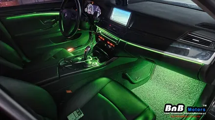 BMW 520d 실내 비노출 히든 간접조명 엠비언트 라이트 튜닝! 깔끔한 마감과 눈부심없는 무드램프 튜닝으로 실내분위기 업그레이드! 거제 부산 창원 비앤비모터스! / 거제 연초면