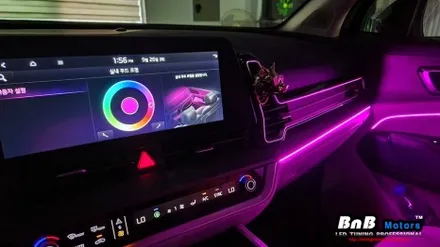 스포티지 NQ5 순정연동 비노출 매립 엠비언트 라이트 튜닝! 조금은 아쉬웠던 순정 엠비언트를 업그레이드! 실내 튜닝 필수아이템! 거제 부산 창원 비앤비모터스!