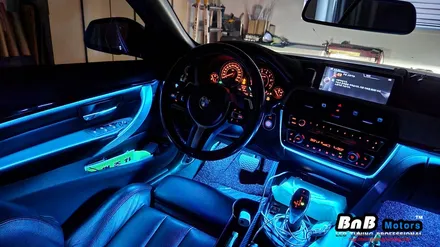 BMW 428i 컨버터블 실내 비노출 간접조명 엠비언트라이트 튜닝! 순정 느낌 그대로 눈부심없는 간접조명 무드램프 튜닝! 거제 부산 창원 비앤비모터스! / 거제 연초면