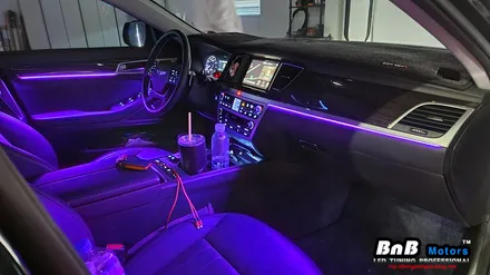 제네시스 G80(DH) 비노출 간접조명 엠비언트 라이트 튜닝! 실내튜닝 필수 아이템! 거제 부산 창원 비앤비모터스! / 거제 연초면