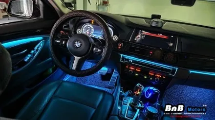 BMW 520d (F10) 비노출 간접조명 엠비언트 라이트 튜닝! 신형 부럽지 않은 실내 무드램프 튜닝! 거제 부산 창원 비앤비모터스! / 거제 연초면