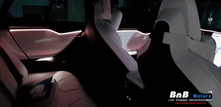 테슬라 전기차 모델 S 스마트 RGB 풀 컬러 엠비언트 라이트 튜닝. 부산 창원 통영 거제 자동차 튜닝[비앤비 모터스] / 거제 연초면