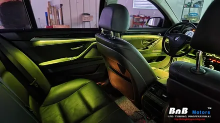 BMW 520d 실내 비노출 히든 간접조명 엠비언트 라이트 튜닝! 깔끔한 마감과 눈부심없는 무드램프 튜닝으로 실내분위기 업그레이드! 거제 부산 창원 비앤비모터스! / 거제 연초면