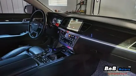 제네시스 G80(DH) 비노출 간접조명 엠비언트 라이트 튜닝! 순정같은 마감과 눈부심없는 무드램프 튜닝으로 실내 분위기 업그레이드! 거제 부산 창원 비앤비모터스! / 거제 연초면