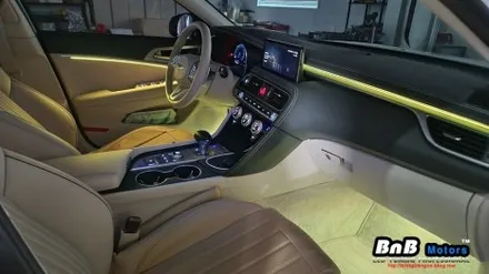 제네시스 G70 비노출 간접조명 엠비언트 라이트 튜닝! 눈부심없이 은은하게 밝혀주는 무드램프 튜닝! 거제 부산 창원 비앤비모터스! / 거제 연초면
