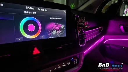 스포티지 NQ5 순정연동 비노출 매립 엠비언트 라이트 튜닝! 조금은 아쉬웠던 순정 엠비언트를 업그레이드! 실내 튜닝 필수아이템! 거제 부산 창원 비앤비모터스!