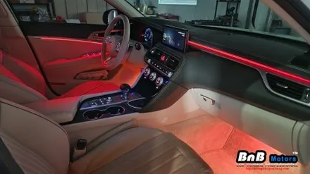 제네시스 G70 비노출 간접조명 엠비언트 라이트 튜닝! 눈부심없이 은은하게 밝혀주는 무드램프 튜닝! 거제 부산 창원 비앤비모터스! / 거제 연초면