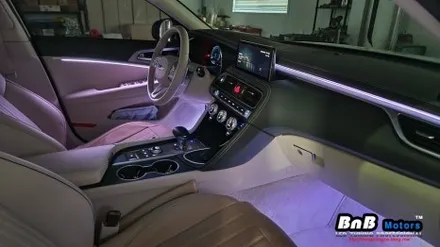 제네시스 G70 비노출 간접조명 엠비언트 라이트 튜닝! 눈부심없이 은은하게 밝혀주는 무드램프 튜닝! 거제 부산 창원 비앤비모터스! / 거제 연초면