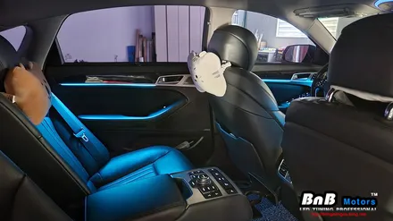 제네시스 G80(DH) 비노출 간접조명 엠비언트 라이트 튜닝! 순정같은 마감과 눈부심없는 무드램프 튜닝으로 실내 분위기 업그레이드! 거제 부산 창원 비앤비모터스! / 거제 연초면