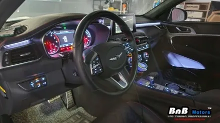 제네시스 G70 비노출 간접조명 엠비언트 라이트 튜닝! 눈부심없이 깔끔한 엠비언트 튜닝! 거제 부산 창원 비앤비모터스! / 거제 연초면
