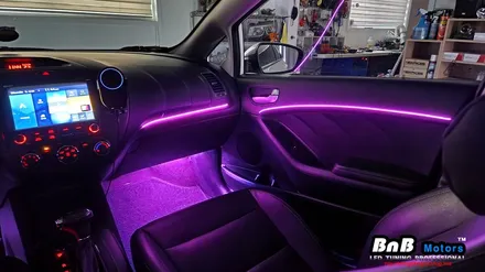 기아 K3 1세대 DMX 매립형 엠비언트 무드등 튜닝! 밋밋했던 실내를 감각적인 무드램프로 업그레이드! 경남 거제 창원 부산 비앤비모터스! / 거제 연초면
