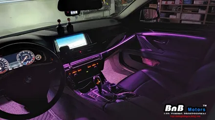 BMW 520d 실내 비노출 히든 간접조명 엠비언트 라이트 튜닝! 깔끔한 마감과 눈부심없는 무드램프 튜닝으로 실내분위기 업그레이드! 거제 부산 창원 비앤비모터스! / 거제 연초면