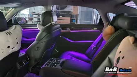 제네시스 G80(DH) 비노출 간접조명 엠비언트 라이트 튜닝! 순정같은 마감과 눈부심없는 무드램프 튜닝으로 실내 분위기 업그레이드! 거제 부산 창원 비앤비모터스! / 거제 연초면