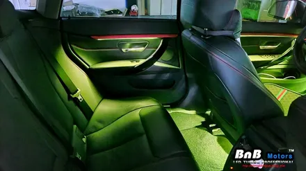 BMW 420d 그란쿠페 비노출 엠비언트 무드등 튜닝! 순정처럼 깔끔한 마감의 엠비언트 시공으로 실내 감성을 업그레이드! 창원 부산 엠비언트 / 거제 연초면