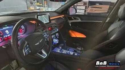 제네시스 G70 비노출 간접조명 엠비언트 라이트 튜닝! 눈부심없이 깔끔한 엠비언트 튜닝! 거제 부산 창원 비앤비모터스! / 거제 연초면