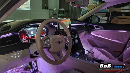 제네시스 G70 비노출 간접조명 엠비언트 라이트 튜닝! 순정같은 마감과 눈부심없는 무드램프 튜닝! 거제 부산 창원 비앤비모터스! / 거제 연초면