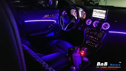 벤츠 CLA 45 AMG 실내 매립형 인핏 엠비언트 무드등 튜닝! 터빈 송풍구 엠비언트까지 감각적인 실내 인테리어 완성! 경남 거제 창원 부산 엠비언트튜닝 / 거제 연초면