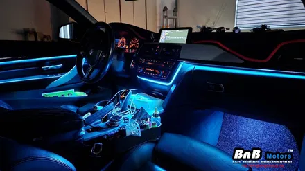 BMW 428i 컨버터블 실내 비노출 간접조명 엠비언트라이트 튜닝! 순정 느낌 그대로 눈부심없는 간접조명 무드램프 튜닝! 거제 부산 창원 비앤비모터스! / 거제 연초면