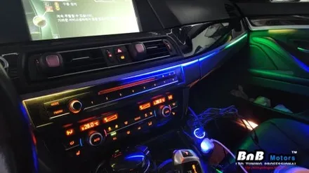 BMW 520d 비노출 간접조명 엠비언트 라이트 튜닝! 액티브 무빙 엠비언트 튜닝! 거제 부산 창원 비앤비모터스! / 거제 연초면