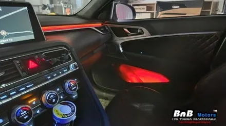 제네시스 G70 비노출 간접조명 엠비언트 라이트 튜닝! 눈부심없이 깔끔한 엠비언트 튜닝! 거제 부산 창원 비앤비모터스! / 거제 연초면