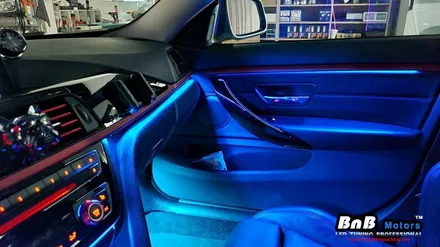 BMW 420d 그란쿠페 비노출 엠비언트 무드등 튜닝! 순정처럼 깔끔한 마감의 엠비언트 시공으로 실내 감성을 업그레이드! 창원 부산 엠비언트 / 거제 연초면