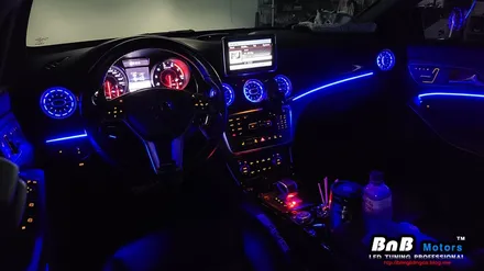 벤츠 CLA 45 AMG 실내 매립형 인핏 엠비언트 무드등 튜닝! 터빈 송풍구 엠비언트까지 감각적인 실내 인테리어 완성! 경남 거제 창원 부산 엠비언트튜닝 / 거제 연초면