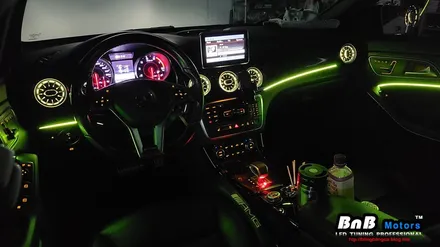벤츠 CLA 45 AMG 실내 매립형 인핏 엠비언트 무드등 튜닝! 터빈 송풍구 엠비언트까지 감각적인 실내 인테리어 완성! 경남 거제 창원 부산 엠비언트튜닝 / 거제 연초면