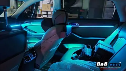 제네시스 G80 비노출 간접조명 엠비언트 라이트 튜닝! 칙칙했던 실내를 은은한 무드램프 튜닝으로 감성 충전! 야간드라이빙이 즐거워지는 튜닝! 거제 부산 창원 비앤비모터스!