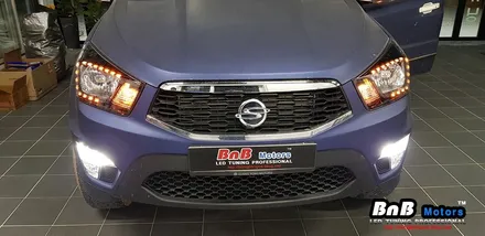 코란도 스포츠 커스텀 2way LED 아이라인 튜닝+LED 안개등 장착, 거제도 자동차 튜닝[비앤비 모터스] / 거제 연초면