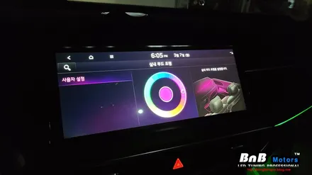 K7 프리미어 비노출 히든 엠비언트 무드등 튜닝! 순정 엠비언트가 없는 차량도 순정 네비메뉴 활성화로 순정같은 엠비언트 튜닝! 경남 거제 창원 부산 비앤비모터스 / 거제 연초면