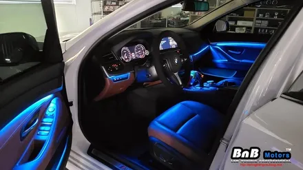 BMW 528i (F10) 비노출 히든 엠비언트 무드등 튜닝으로 신형 감성 듬뿍! 밝고 화사해진 실내 인테리어! 거제 창원 엠비언트 / 거제 연초면