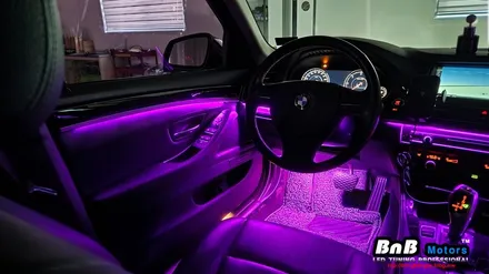 BMW 520d 실내 비노출 히든 간접조명 엠비언트 라이트 튜닝! 깔끔한 마감과 눈부심없는 무드램프 튜닝으로 실내분위기 업그레이드! 거제 부산 창원 비앤비모터스! / 거제 연초면
