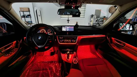 BMW 320d (F30) 실내 비노출 히든 엠비언트 무드등 튜닝! 야간 드라이빙이 즐거워지는 필수 튜닝 아이템! 거제 창원 부산 엠비언트 튜닝 / 거제 연초면