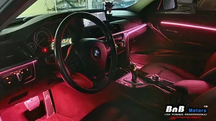 BMW 320d 매립형 DMX 엠비언트 라이트 튜닝! 실내 분위기를 바꿔주는 최고의 튜닝 아이템! 야간 드라이빙이 즐거워집니다! 거제 부산 창원 비앤비모터스! / 거제 연초면