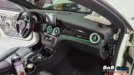 벤츠 CLA 45 AMG 실내 매립형 인핏 엠비언트 무드등 튜닝! 터빈 송풍구 엠비언트까지 감각적인 실내 인테리어 완성! 경남 거제 창원 부산 엠비언트튜닝 / 거제 연초면