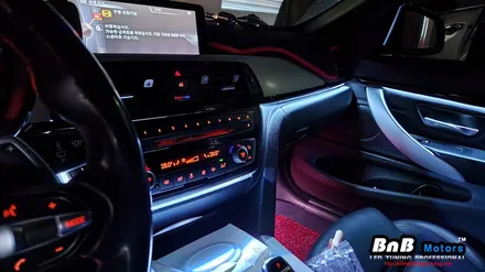 BMW 428i 컨버터블 실내 비노출 간접조명 엠비언트라이트 튜닝! 순정 느낌 그대로 눈부심없는 간접조명 무드램프 튜닝! 거제 부산 창원 비앤비모터스! / 거제 연초면