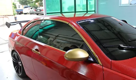 BMW 328I 컨버터블 전체랩핑시공과 금색포인트랩핑의 조합 / 양주시 덕정동