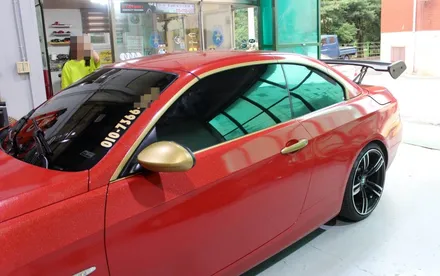 BMW 328I 컨버터블 전체랩핑시공과 금색포인트랩핑의 조합 / 양주시 덕정동