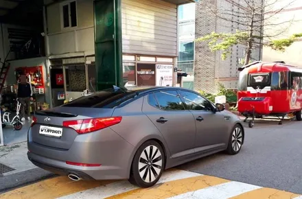 기아 K5 전체랩핑 시공#K5 무광메탈릭 차콜 필름시공\