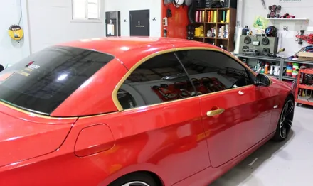BMW 328I 컨버터블 전체랩핑시공과 금색포인트랩핑의 조합 / 양주시 덕정동