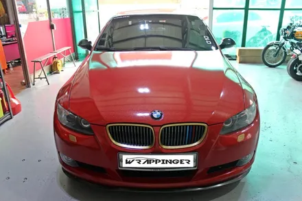 BMW 328I 컨버터블 전체랩핑시공과 금색포인트랩핑의 조합 / 양주시 덕정동