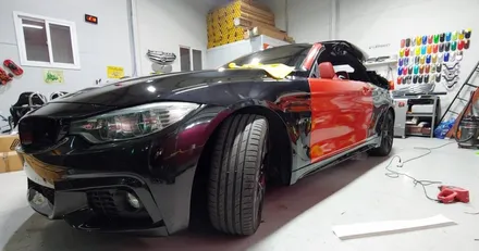 BMW 428i 컨버터블 다이아몬드레드 전체랩핑 시공_양주 랩핑거 / 양주시 덕정동