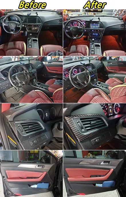 현대 LF소나타 실내 카본랩핑시공으로 멋스럽게 연출하세요 / 양주시 덕정동