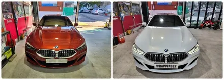 BMW G15 840D 전체랩핑 화이트컬러 / 양주시 덕정동